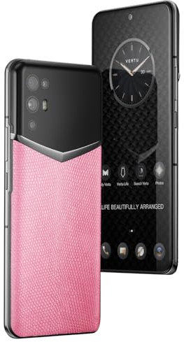 Vertu iVERTU Lizard Skin Téléphone 5G Débloqué Téléphone Débloqué Crypté Sécurisé Appareil Photo 64MP 12+512G 120Hz FHD+ (1080 x 2400) Écran OLED, Double SIM, Charge Rapide (Rose)