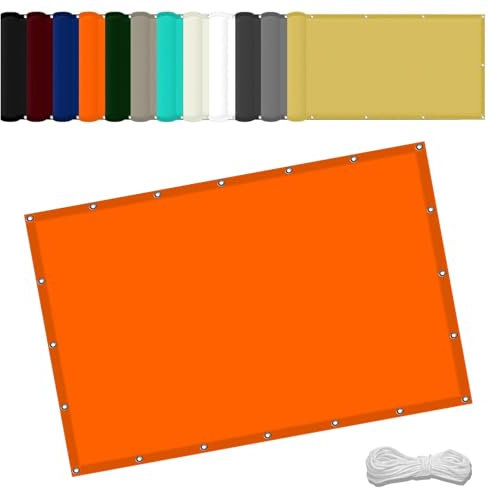 Toldo Vela 2.2 x 3.2 m Impermeable Lona De Sombra Resistente al Agua con Ojales y Cuerdas Rayos UV HDPE Toldo Resistente para Camping, Naranja