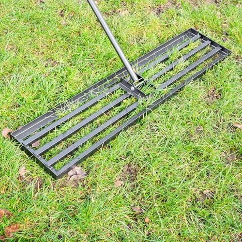 Pelle & Sol 114 x 25 cm Lawn Levelling Rake for Gardening - 7FT Adjustable Heavy Duty Garden Rake – Stainless Steel Lawn Lute & Leveling Tool – Rakes for Gardening, Garden Tools for Landscaping