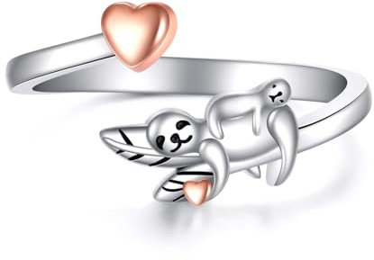 YFN Faultier Ring 925 Sterling Silber Faultier Schmuck Niedlicher Tier Geschenk für Damen