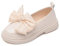 Mocasines para niñas, zapatos planos con lazo, zapatos casuales, zapatos escolares para niñas, estudiantes, sin cordones, talla, beige, 28 EU