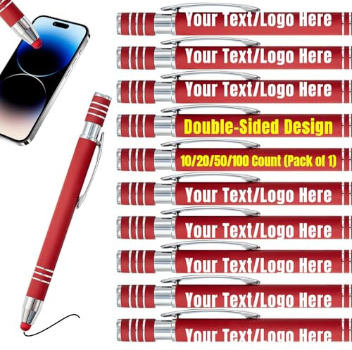 Personalisierte Kugelschreiber, individuell lasergraviert Stylus-Stifte in großen Mengen mit Text, Logo, Metall-Kugelschreiber, Geschenk für Büro, Business, Schule,Hochzeitsgeschenke
