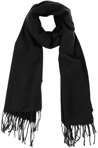 JJUNW 20er Schal mit Quasten, Halloween-Kostüm Schal für Herren, Langer Schal für 1920er Jahre Gangster Cosplay Priester Kostüm Party Dekoration(Schwarz)