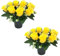 Caliko - Set of 2 Artificial Flowers for Graves 25cm | 12 Head Yellow Grave Flower Pots | Perfect for Enhancing Memorial & Cemetery Decor | Improved Design for Funeral Elegance & Lasting Tribute.