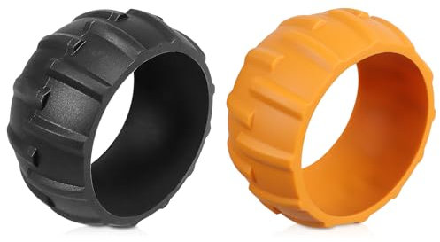 Radschutz XL für Worx Landroid Frontrad mit robustes Profil Tuning, Kompatibel mit den Radmodellen M500, M500 plus, M700, M700 plus, S300 - Schwarz/Orange