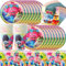 61Pcs Trolls Birthday Decorations - Kids' Party Tableware Set with Plates, Cups, Napkins, Tablecloth for 20 Guests