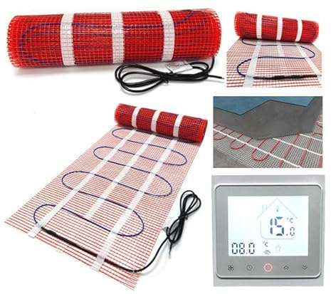 Heat Up Electric Underfloor Heating Sticky Mat 150W per m² for Stone Tiles Laminate Ceramic Porcelain etc (2m x 0.5m)