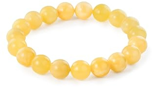 Amber by Mazukna Natürliches Baltisches Bernstein Armband | Dehnbares Armband mit facettierten Perlen, leichtes Unisex Schmuckgeschenk für den Alltag
