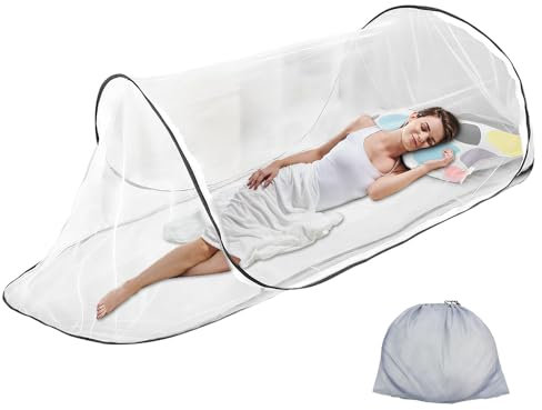 NAVESO Moustiquaire Voyage, Pliable Moustiquaire de Lit pour Les Hébergements De Camping pour éviter Efficacement Les Moustiques (200 X 80 X 56 cm)