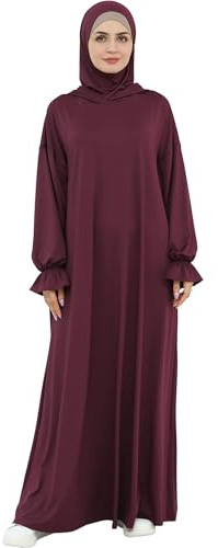 Zofocy Festliche Gebetsabaya mit Kapuze und Seitentaschen Praktische Frauen-Robe für muslimische Festtagszeremonien