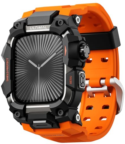 ULTIMAL Robustes Case mit Band für Apple Watch 46mm, Kompatibel mit Apple Watch Series 11/10, Militärisch getestetes stoßfestes Schutzhülse für iWatch, Taktischem Armband für Männer