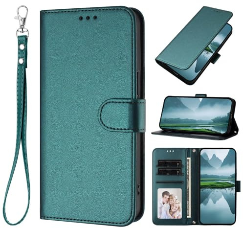 XINQCASE für Samsung Galaxy A71 Hülle, PU Lederhülle Schutzhülle [Handyband] Klapphülle Tasche, Handyhülle Flip Case für Samsung A71, Pawengrün