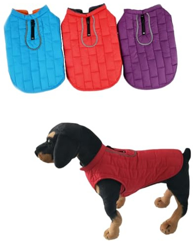 Emmalove - wasserdichte Hundeweste Wasserdichter Wintermantel für Hunde, Bequeme Warme Hundejacke mit Fleece (Rot,L)