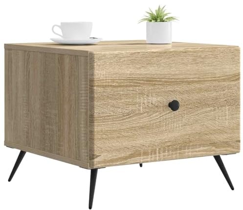 vidaXL Couchtisch Sonoma-Eiche 49 x 50 x 40 cm Holzwerkstoff, Eleganter Vintage Couchtisch, rechteckig, mit viel Stauraum, stylish und praktisch aus MDF