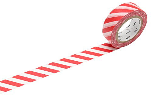 mt Masking Tape 1P Washi-Klebeband, gestreift, Rot