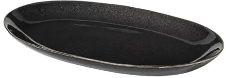 broste Copenhagen Nordic Coal ovale Servierplatte, 30x18cm