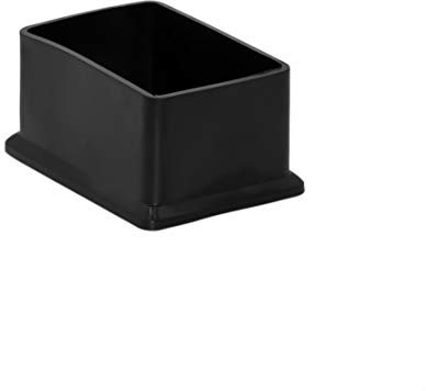 Flyshop Lot de 8 Embouts de Pieds de Chaise rectangulaires antidérapants en PVC, Flexibles, 40 mm x 60 mm (1-9/16 x 2-3/8), Noir