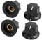sourcing map 4pcs 6mm gerändelte Welle Plastik Rutschfest Potentiometer Drehknopf Abdeckung DE de