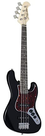 J & D JB Mini Black 4-Saiter E-Bass mit kurzer 29 Mensur und zwei Single-Coil Pickups