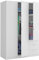 Mobelcenter - Armario 3 Puertas y 3 cajones - Medias: 180 (Alto) x 121 (Ancho) x 52 (Fondo) cm - Armario Blanco - (1230)