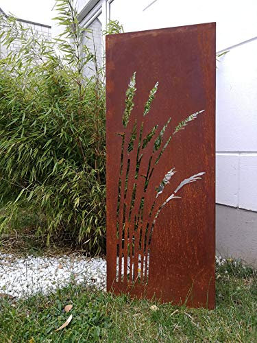 Zen Man Edelrost Garten Sichtschutz aus Metall 1mm Rost Gartenzaun Gartendeko edelrost Sichtschutzwand H125*50cm 031912