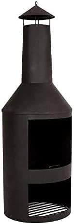 Garden Mile Large 140cm Tall Outdoor Chiminea with Log Storage - Outdoor Patio Heater for Garden, Patio, Outdoor space - Garden Heater Log Burner Fire Pit