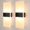 Glighone 2× 12W Wandleuchten LED Innen Modern Acry Wandlampe up and down Flur Belechtung für Schlafzimmer Treppenhaus Wohnzimmer Schwarz Warmweiß