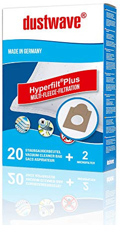 Megapack - 20 Staubsaugerbeutel | Filtertüten | Staubfilter passend für Quigg - QU 110 Staubsauger - dustwave® Markenstaubbeutel/Made in Germany + inkl. Microfilter