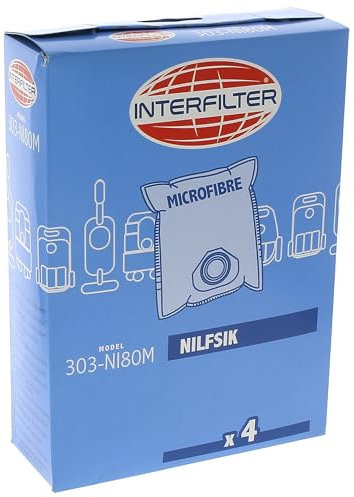 Sacs microfibres adaptable par 4 303-NI80M 35601484 pour Aspirateur ELFO, NILFISK