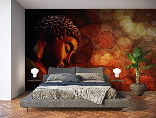 Oedim Tapete Buddha | Wandtapete Selbstklebend | Tapete | 200 x 150 cm | Dekoration für Esszimmer, Wohnzimmer, Schlafzimmer