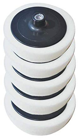Craft-Equip Basic 5er Pack 150mm Polierschwamm M14 Stützteller Weiss glatt Pad