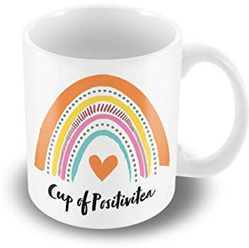 Victorian Printing Co - Cup of Positivitea - Rainbow - Printed Mug, Ceramic, 11fl.oz.