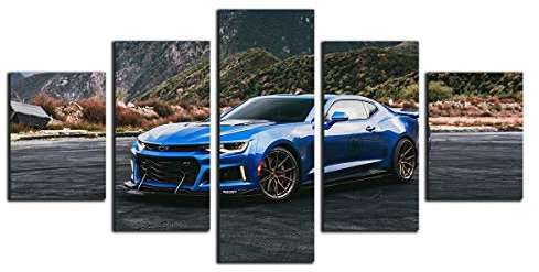 Five-Seller Coole Chevrolet Camaro Muskel Sportwagen Poster Wandkunst Bilder Leinwand Malerei Fahrzeug Kunstwerk Für Wohnzimmer Wohnkultur (1,50x100 cm(ohne Rahmen))