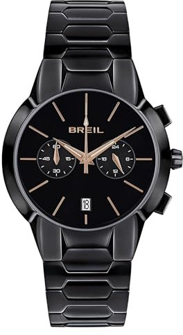 BREIL - Herren-Chronograph New One Collection TW1912 - Herren-Accessoires - Uhr für Herren mit Bilux-Stahl, poliert und mattiert - Zifferblatt mit IP-Roségold-Details
