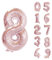 Trimming Shop 16-Inch Small Rose Gold Number 8 Foil Balloon - Reusable Air Fillable Digit 0-9 Foil Balloons for Birthday, Wedding, Anniversary, Celebration, Party Decorations Supplies