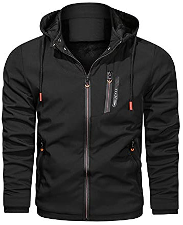 Homme Veste de Ski Imperméable de Montagne Manteau d'hiver Extérieur en Polaire Coupe-Vent avec Capuche Vestes Cargo en Polaire d'hiver pour Hommes