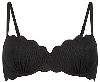 Hunkemöller Wattiertes Bügel-Bikinioberteil Scallop - Nero - 70B