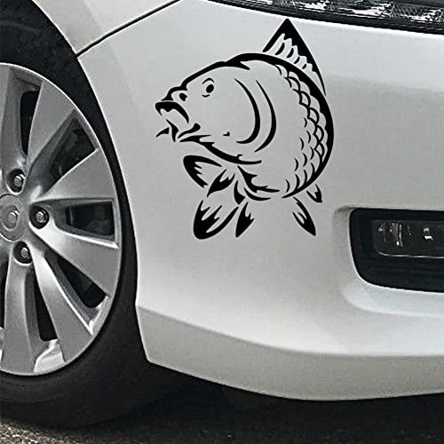 PBHYDK 2 Stücke Persönlichkeit Auto Aufkleber Karpfen Geeignet Motorrad Abdeckung Kratzfest Vinyl Aufkleber, 14 cm * 12 cm Laptop Koffer LKW Zubehör Auto Aufkleber