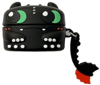 Joie & Joho Soft Silicone Black Dinosaur Cute Case with Keychain Accessories for Samsung Galaxy Buds 2 Case (2021)/ Galaxy Buds Pro Case (2021)/ Galaxy Buds Live Case (2020) Earbuds Case