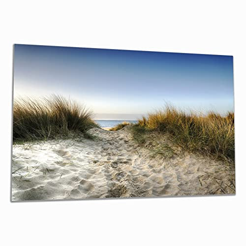 Wallario Herdabdeckplatte/Spritzschutz aus Glas, 1-teilig, 80x52cm, für Ceran- und Induktionsherde, Weg durch die Dünen zum Strand am Meer