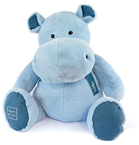 Histoire d'ours - Riesiges Plüschtier Nilpferd – Hippo – Jeansblau – 85 cm – sehr großes Plüschtier weich und niedlich für die Kuhle – Geschenk zur Geburt und zum Geburtstag für Kinder – Hippo –