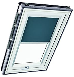 Original Roto Verdunkelungsrollo ZRV - Nahezu vollständige Verdunkelung - Führungsschiene Silber - Dachfenster Baureihe Designo R6/R8, i8 und Classic 64/84 - Größe 074/098 | 07/09 - Farbe Dunkelgrau