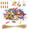 Hengxinc Lot de 168 Mini Pince à Linge 25MM Mini Pince à Linge Mariage Petite Epingle en Bois pour Photo pour Polaroid Photo avec 10M Corde de Jute DIY Mini Epingle en Bois Photo (Couleur)