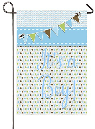 It's A Boy Gartenflagge, blau, Babyparty, Geburt, Ankündigung, Dekorationen für Jungen, 30,5 x 45,7 cm, doppelseitig, neue Baby-Gartenflagge, Geschlecht, Enthüllung, Party-Dekoration, vertikales