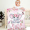 Personalisierte Babydecke mit Namen Kinderdecke Namensdecke Tier Elefant Panda Individuelle Baby Decke für Geburtstag, Geschenke
