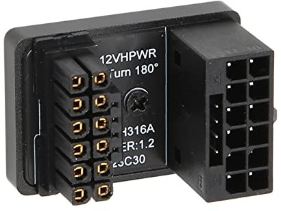 GPU-PCIe-5.0-Anschluss, 600 W, 12 V, 180-Grad-Winkel, HPWR ATX3.0-Netzteilplatine, 16P auf 16P Stecker auf Buchse, GPU-Netzteil für Desktop-Grafikkarte (PH316 Schwarz)