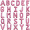TONIFUL 52 Stück 16 Zoll Hellrosa Buchstabe A-Z Ballons Benutzerdefinierte Phrase Mylar Folie Alphabet Erstellen Sie Ihr Eigenes Banner für Geburtstag Jubiläum Feier Graduierung Party Supplies