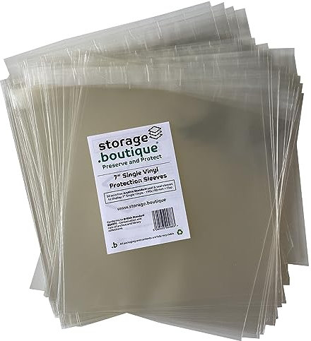 .boutique, Storage.boutique Vinyl Record Archive Standard Protection Sleeves (7 Single, Peel & Seal, 50 Sleeves)