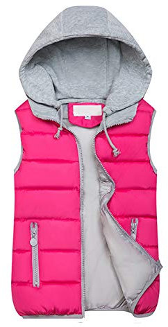 WZYYDS Doudoune Sans Manches Femme Capuche Zippé Veste Duveteuse Gilet Sans Manche Femme Courtes Veste Matelassée Légère Manteau Femme Hiver Chic Chaude Blouson