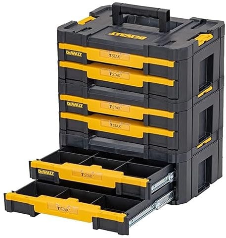 DEWALT DWST1-70706 TStak IV Tool Storage Box with 2 Shallow Drawers 8L Capacity